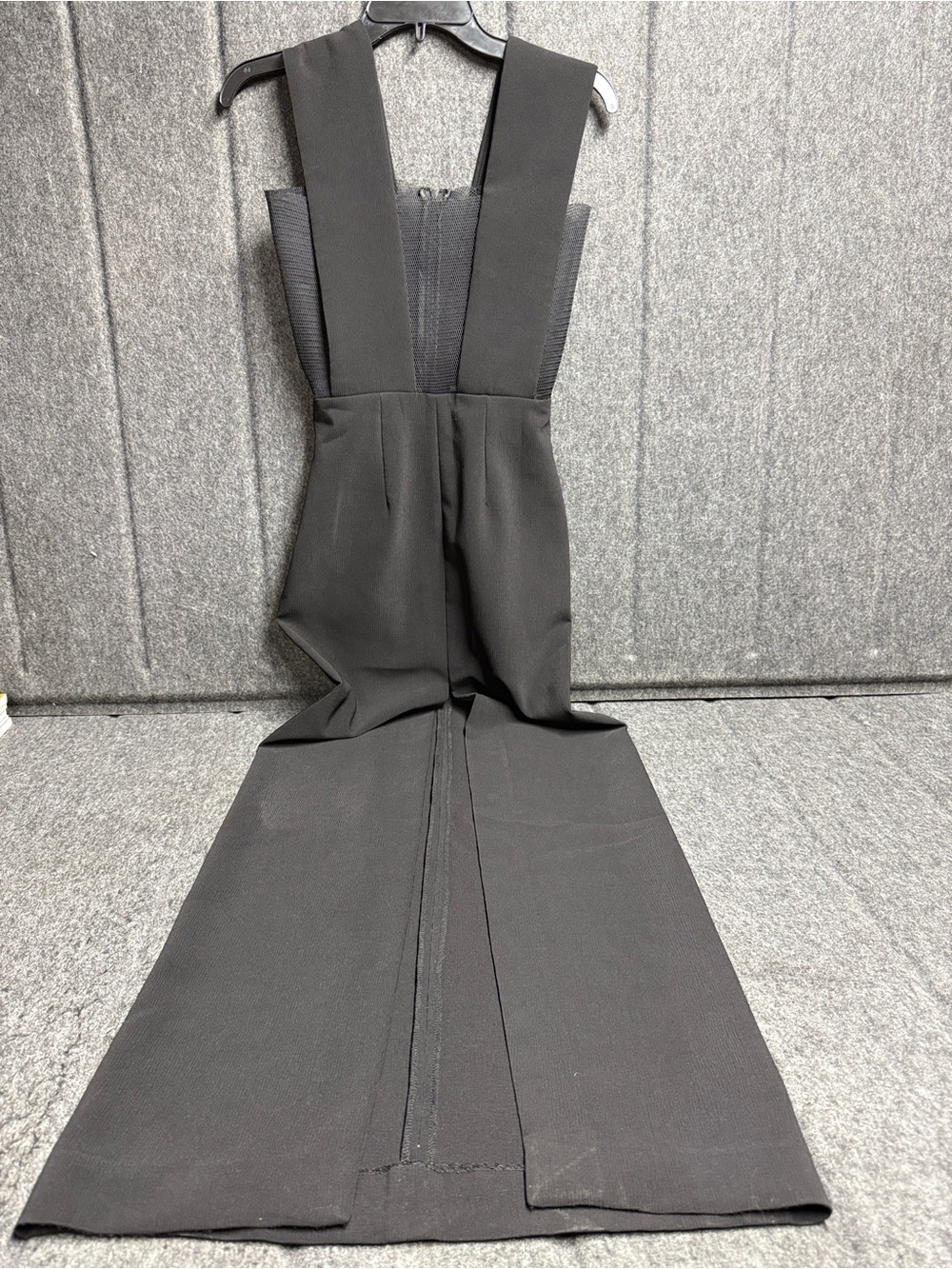 Solace London Black Plunge Maxi Dress with Sheer Inset and High Slit - Picture 2 of 11
